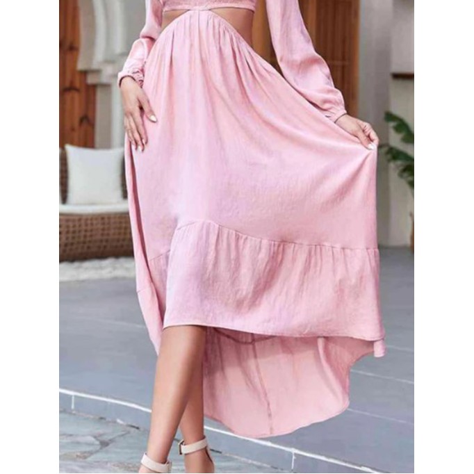 Women's pink open waist dress