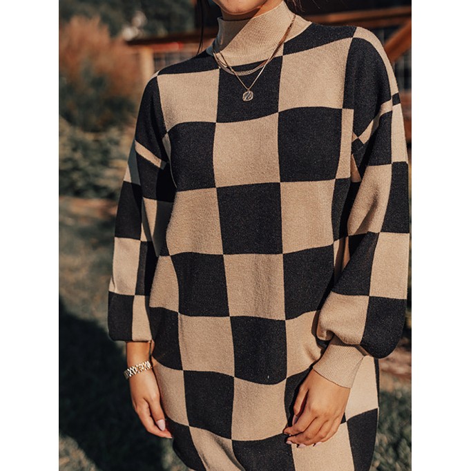 Women's Plaid Sweater Dress