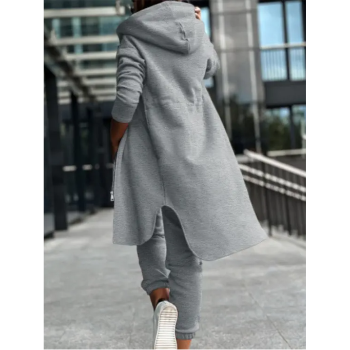 Women's Solid Color Hoodie Two Piece Set