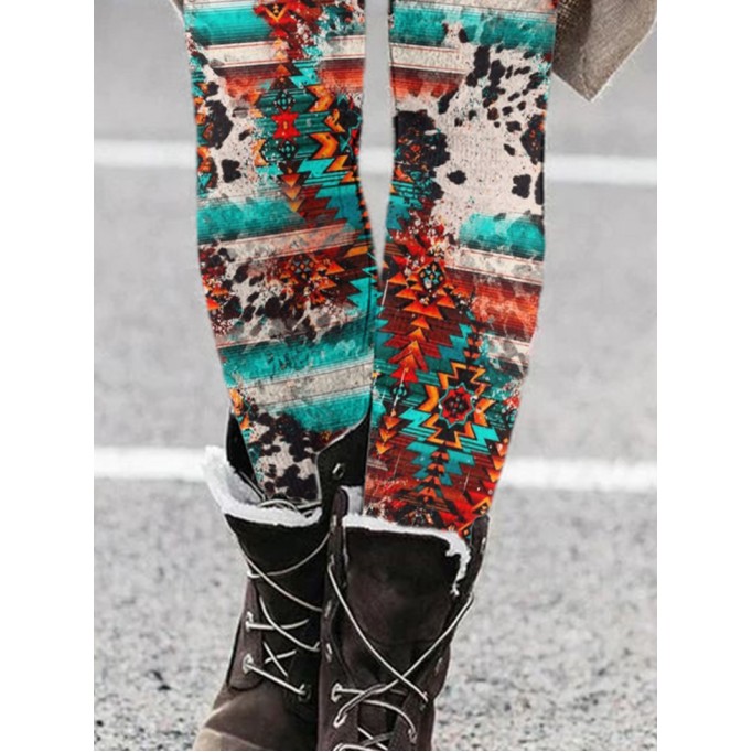 Women's Western Retro Print Leggings